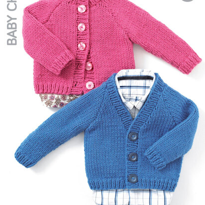 Round Neck and V Neck Cardigans in Hayfield Baby Chunky - 4400 - Downloadable PDF