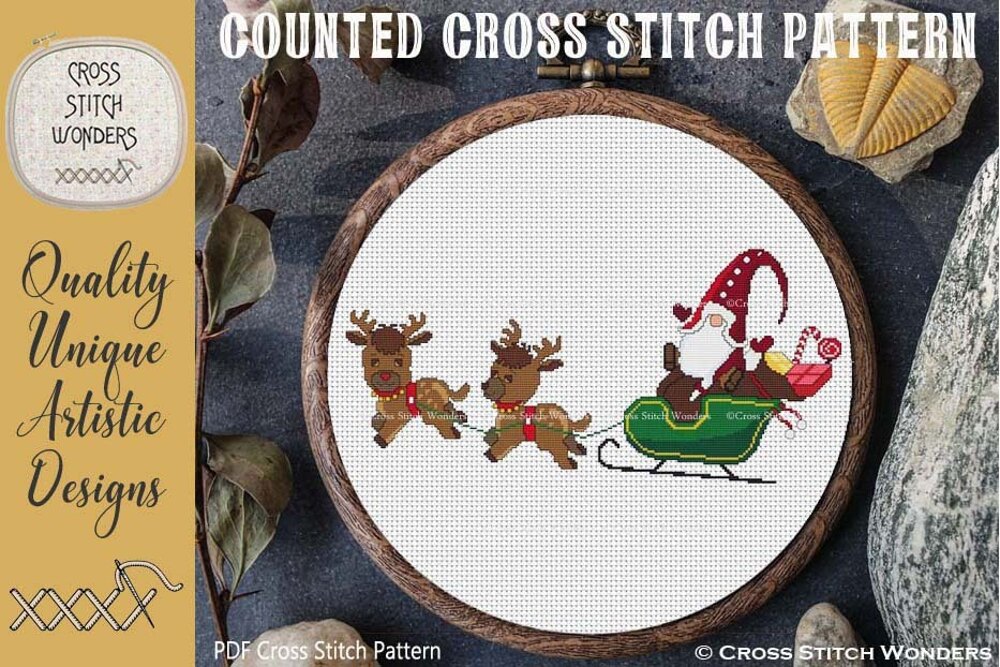 Design Works Santa & Sleigh Counted Cross Stitch Kit 