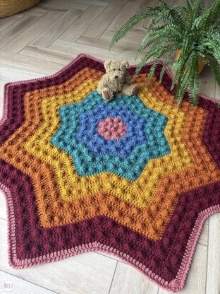 Nebula Bobble Star Dark Rainbow Blanket