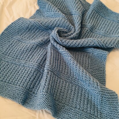Ribbed Stripy Blanket - knitting pattern