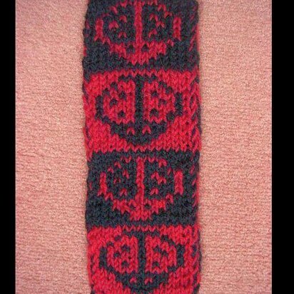 Ladybug double knitting bookmark