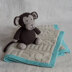 Gansey Style Baby Blanket & Monkey - in Debbie Bliss Cashmerino Aran & Baby Cashmerino