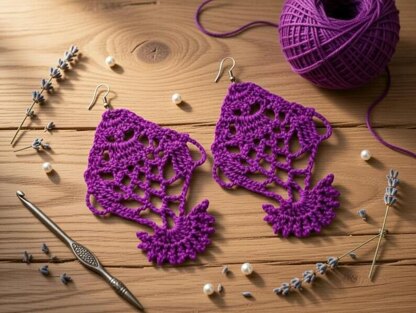 Crochet fish earrings Pdf + Video Tutorial