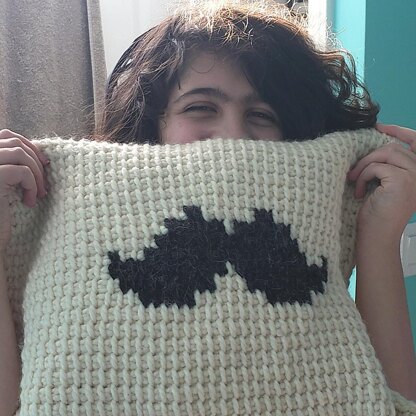 Fuzzy Mustache Pillow