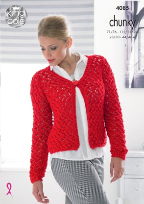 Cardigan and Sweater in King Cole Chunky - 4085 - Downloadable PDF