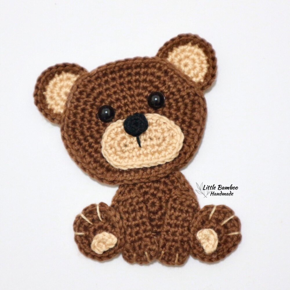 Bear Black Applique Blanket