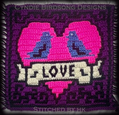 Vintage Heart Tattoo overlay mosaic square