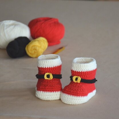 Santa baby booties Crochet pattern by Anna Ushakova LoveCrafts