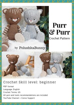 Crochet Pattern Amigurumi Cat toy Purr Purr Kittens
