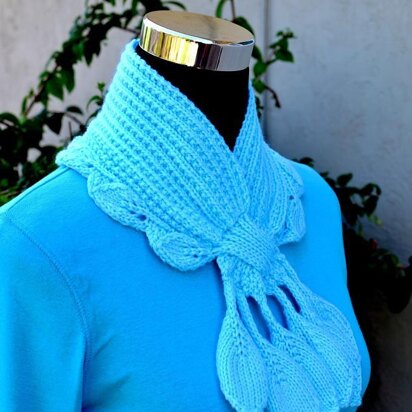 Velvet Scarf ( Leaves / Keyhole / Ascot / Pull-Through / Vintage / Stay On Scarf Knitting Pattern ) - knitting pattern