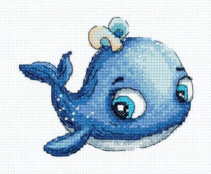 Klart Baby Whale Cross Stitch Kit - 14.5cm x 12cm