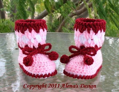 Crochet Cherries Toddler Booties