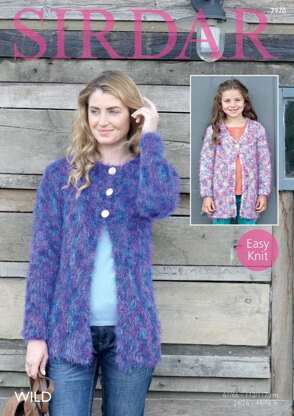 V Neck and Round Neck Cardigans in Sirdar Wild - 7970 - Downloadable PDF