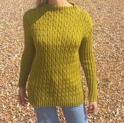 Smocked Ribbed Sweater
