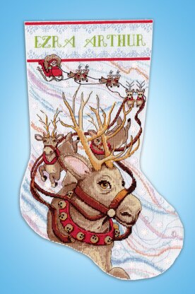 Design Works Reindeer Ride Stocking Counted Cross Stitch Kit