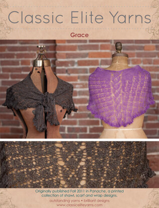 Grace Shawl in Classic Elite Yarns MountainTop Vail and Pirouette - Downloadable PDF