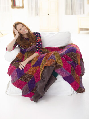 Chevron Afghan in Lion Brand Homespun - L32246