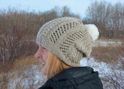 Cables and Lace Hat and Cowl
