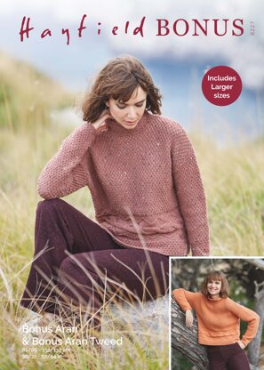 Sweater in Hayfield Bonus Aran Tweed with Wool - 8227 - Downloadable PDF