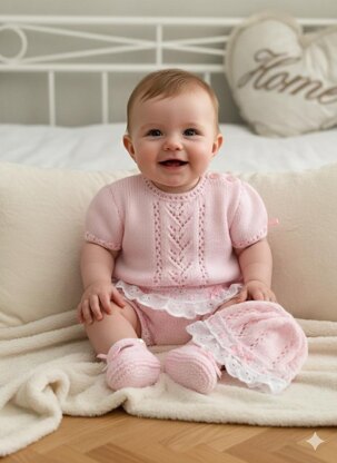 "Sweetpea" Gathered Lace set