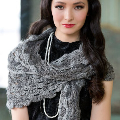 Shades of Grey Scarf in Red Heart Boutique Changes - LW3620 - Downloadable PDF