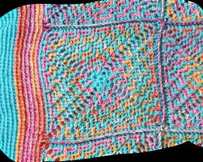 Mosaic Crochet Granny Square Blanket