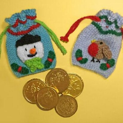 Robin/Snowman Drawstring Bag