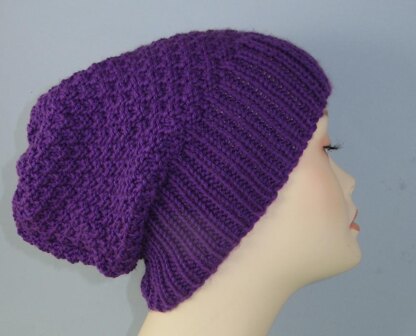 Chunky 2 Stitch Check Slouch Hat