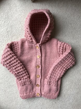 Girls chunky knit hoodie