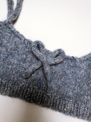 Knitted bralette with bow pdf knitting pattern