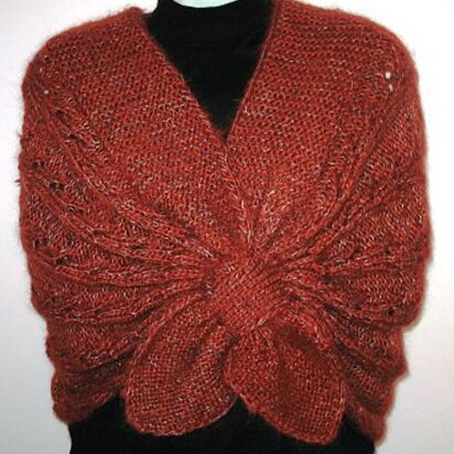 Elegant Brown Shawl Collar Shrug