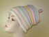 Candy Stripe Roll Brim Beehive Topknot Slouch