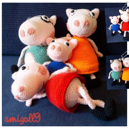 Amigurumi Häkelanleitung Schweinchenfamilie mit Pep !