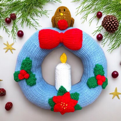 Christmas Candle Wreath 22 cms decoration