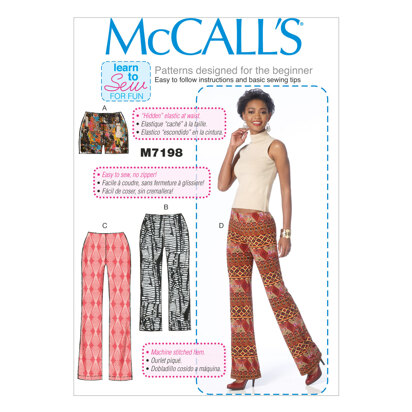 McCall's Misses' Shorts and Pants M7198 - Sewing Pattern