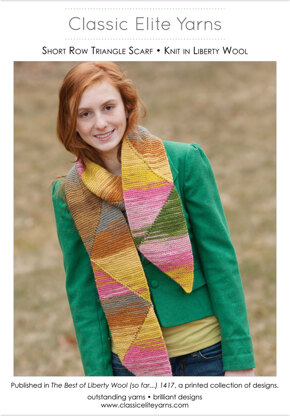 Short Row Triangle Scarf in Classic Elite Yarns Liberty Wool Solids - Downloadable PDF