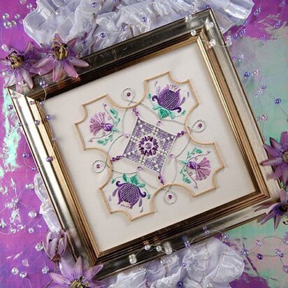 Rajmahal Lilac Time Printed Embroidery Kit - 18 x 18cm