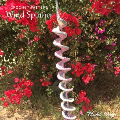 Wind Spinner with Flower Crochet pdf Pattern - Digital download - crochet home decor - garden decoration - Floral Hanging Decoration