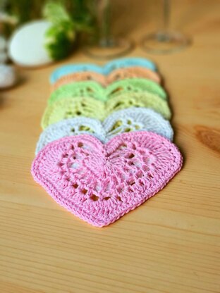 Lacey heart coasters