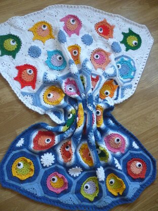 Fish puzzle baby blanket