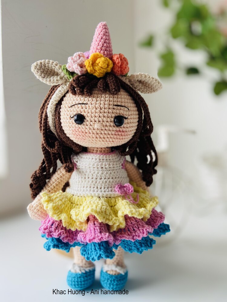 Unicorn store crochet doll