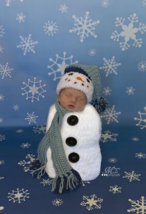 Newborn Snowman Hat, Scarf, and Cocoon