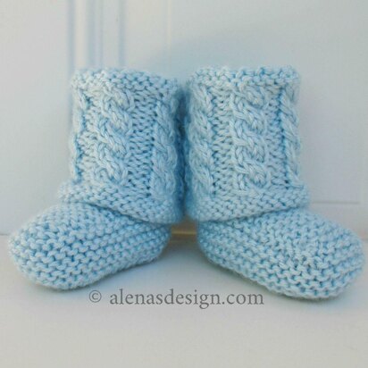 Cabled Baby Booties