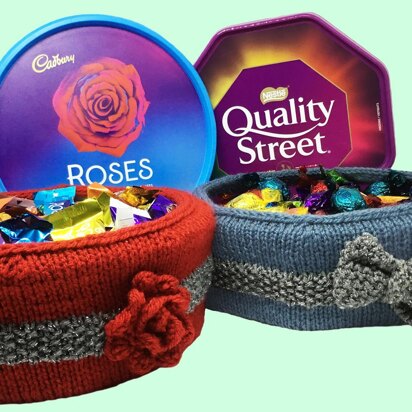 Christmas chocolate tub covers, Quality Street / Roses