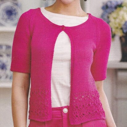 Lace Border Raglan Cardigan - knitting pattern