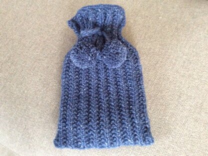 Rib and Pom Pom hot water bottle cover
