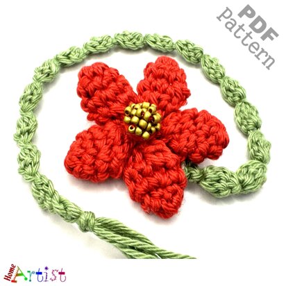 Flower bookmark crochet pattern