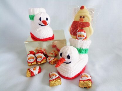 Snowman and Reindeer Baby Booties