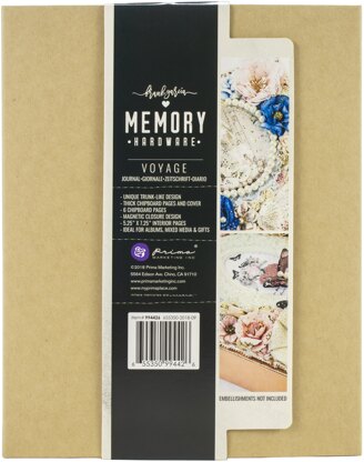 Prima Marketing Prima Memory Hardware Chipboard Album 8.5"X7"X3.25" - Kraft Voyage W/6 Pages