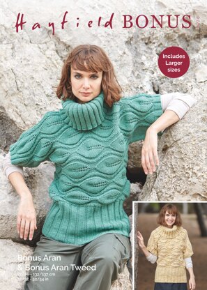 Sweater in Hayfield Bonus Aran Tweed with Wool - 8228 - Downloadable PDF